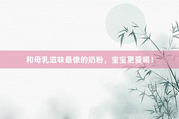 和母乳滋味最像的奶粉，宝宝更爱喝！